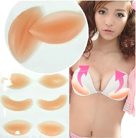 Clear Silicone Bra Inserts Breast Enhancers Small Chest Push-up