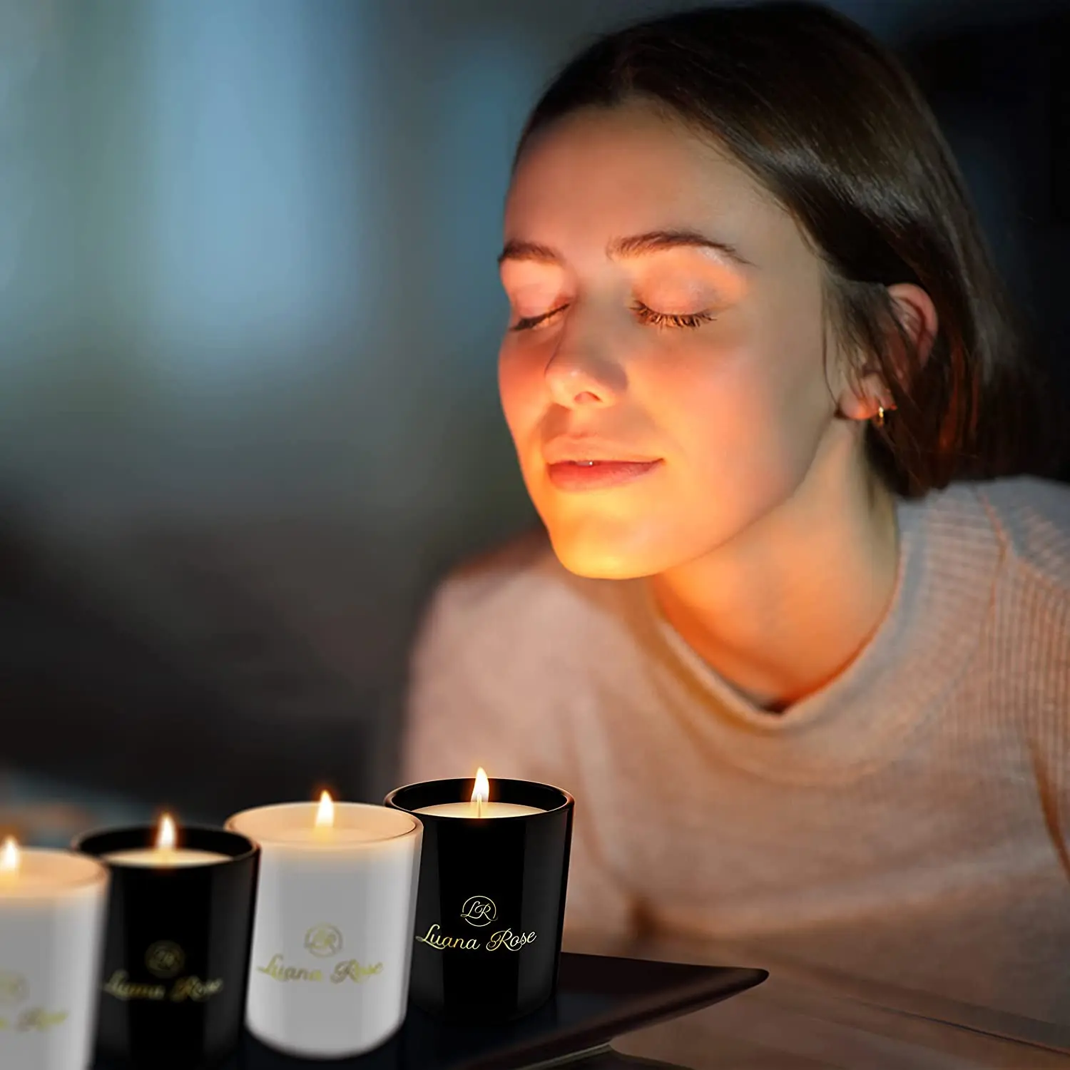 Private Label Oem Large Handmade Scented Candle Orange Glass Aroma