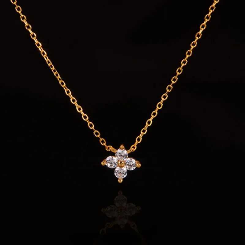 Luxury 925 Silver Gold Vermeil Zirconia Necklace