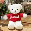 red sweatshirt with white bear-rose velvet