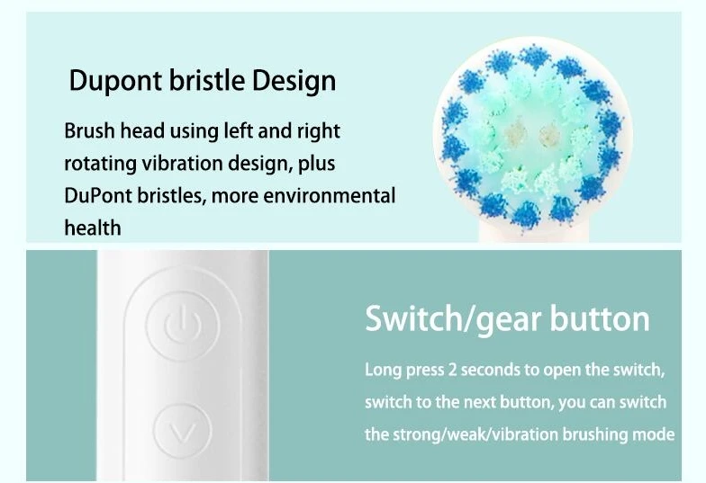Personal Health Care - Oral care - Rotating Electric Toothbrush -5 Modes - Waterproof -30-Day Battery Life - Details
