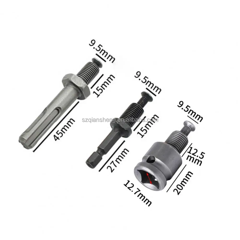 3Pcs 10/13mm Drill Chuck Adapters Threaded Quick Connection SDS-Plus Hex  Socket Square Female Chuck Adapter for Electric Drill