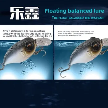 Luya Rock Little Fat Mino Floating ABS Artificial Hard Bait Perch Bow False Bait with Hooks – Hard Lure – view 4
