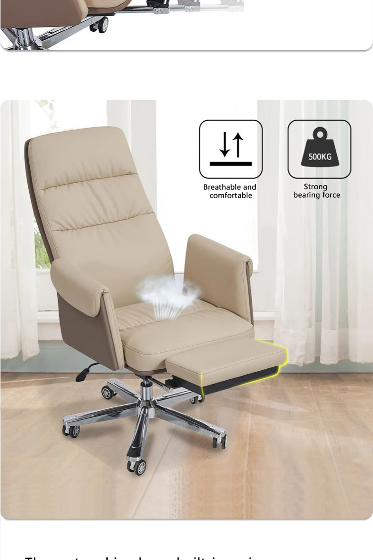 Luxury Ergonomic Reclining Italian Leather Executive Office Chair with ...
