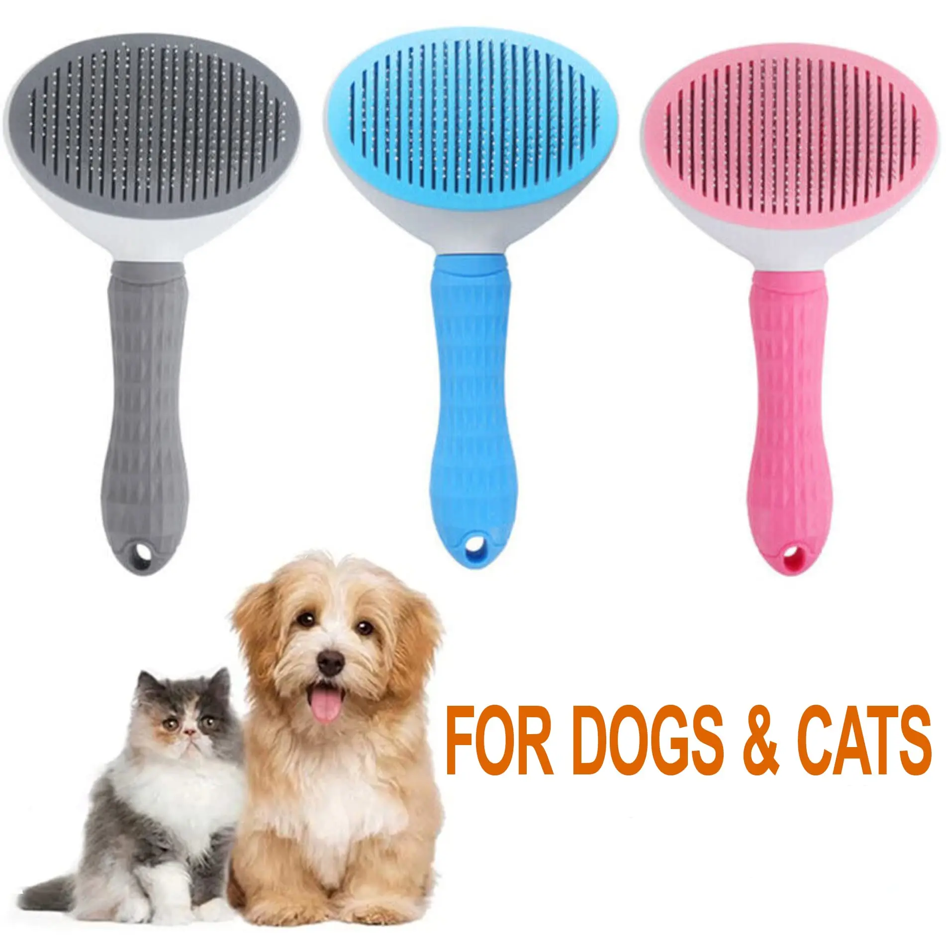 Wholesale Pet Shedding Massaging Tool Dog Cat Hair One Key Remove Hair