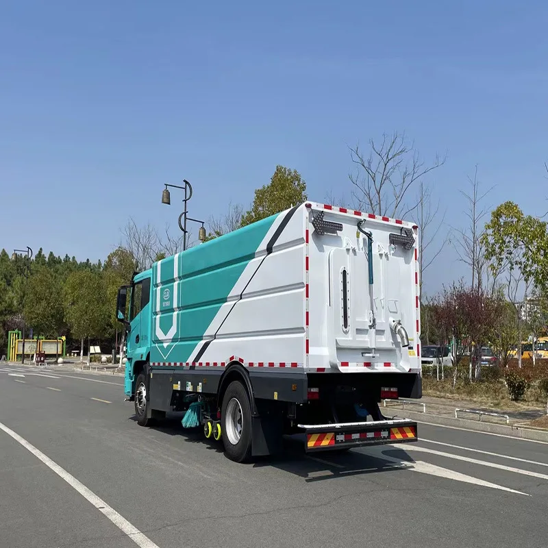 product 18t high performance durable new energy pure electric road sweeper truck electric sweeping car for washing sweeping-3