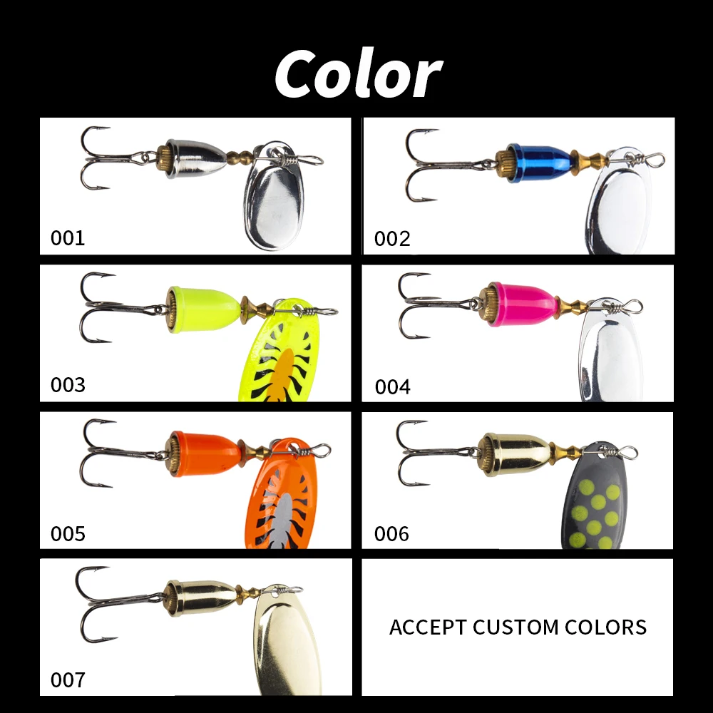 Bass Fishing Spinner 3g/4g/5g/7g/11g/12g Rotating Metal Bait Spinner