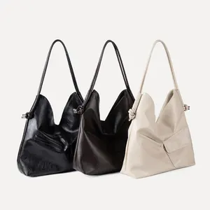 2026 Custom Women'S New Trending Compact Tote Bags High Quality Totebags Pu Leather Shoulder Bag