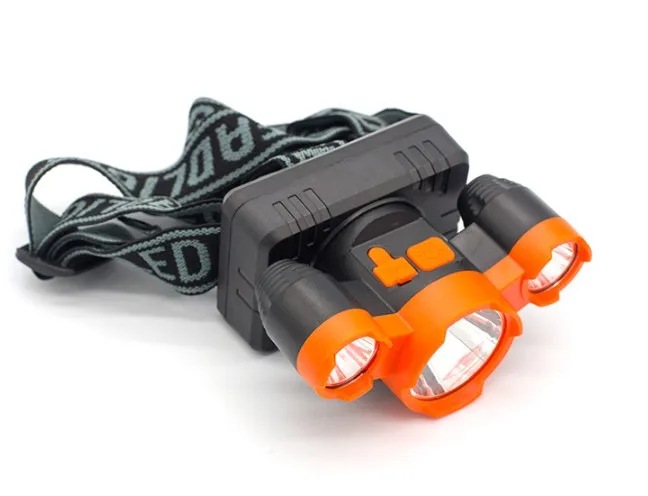 Most Powerful LED Headlamp 3LED  Helmet Light Zoom Rechargeable Lithium Headlight