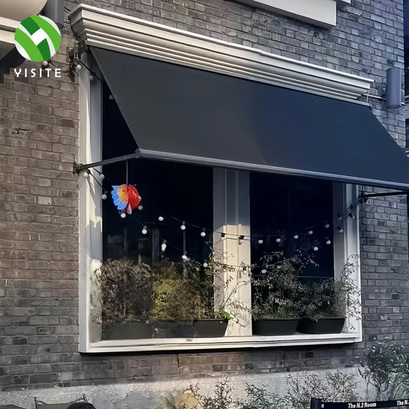 Manual Retractable Sliding Awning Sunshade Balcony Outdoor PVC Aluminum Manufactured Retractable Outdoor