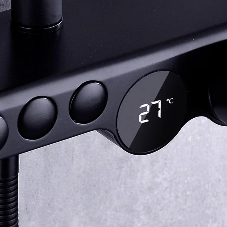 Juego de mezclador de ducha fría y caliente para baño de pared cromado