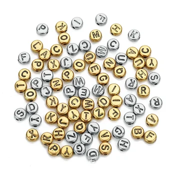 7 mm Acrylic 26 Initial Letters Alphabet Beads for DIY Baby Pin Making Jewelry