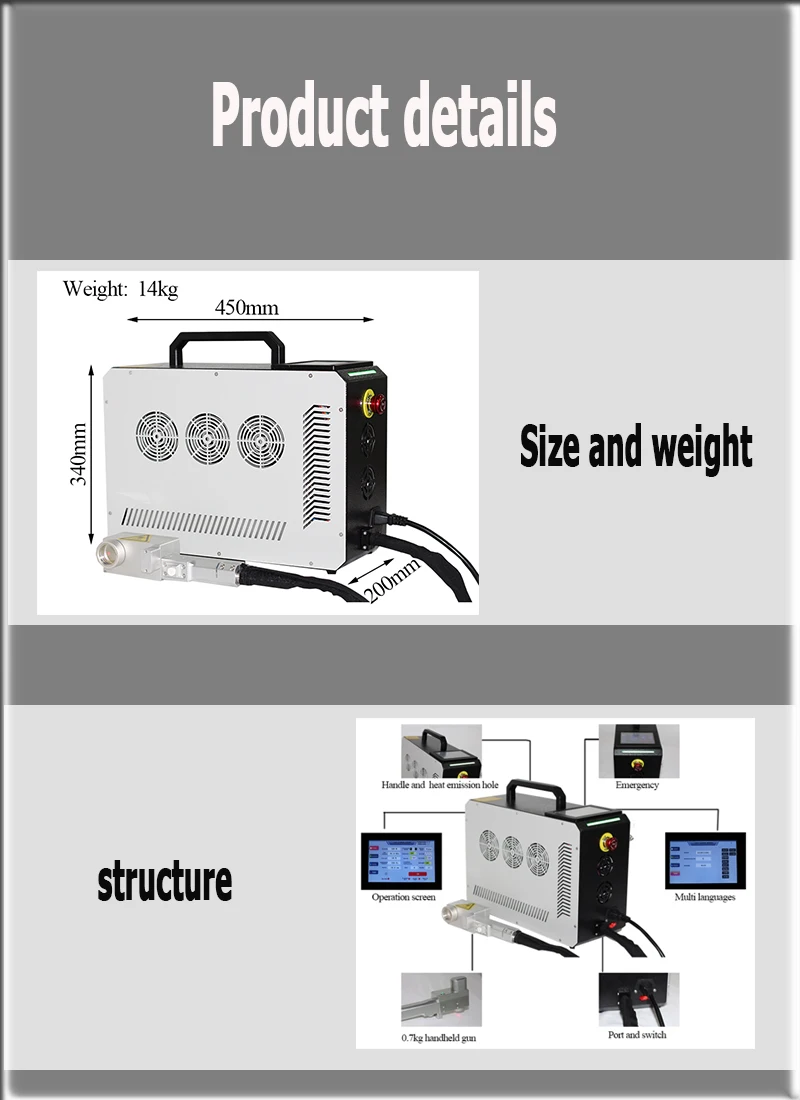 Hot Sale 50W/100W/200W Hand-Held Laser Cleaning Machine Rust Prevention Technology for Paint Aluminum Removal YAG Laser New