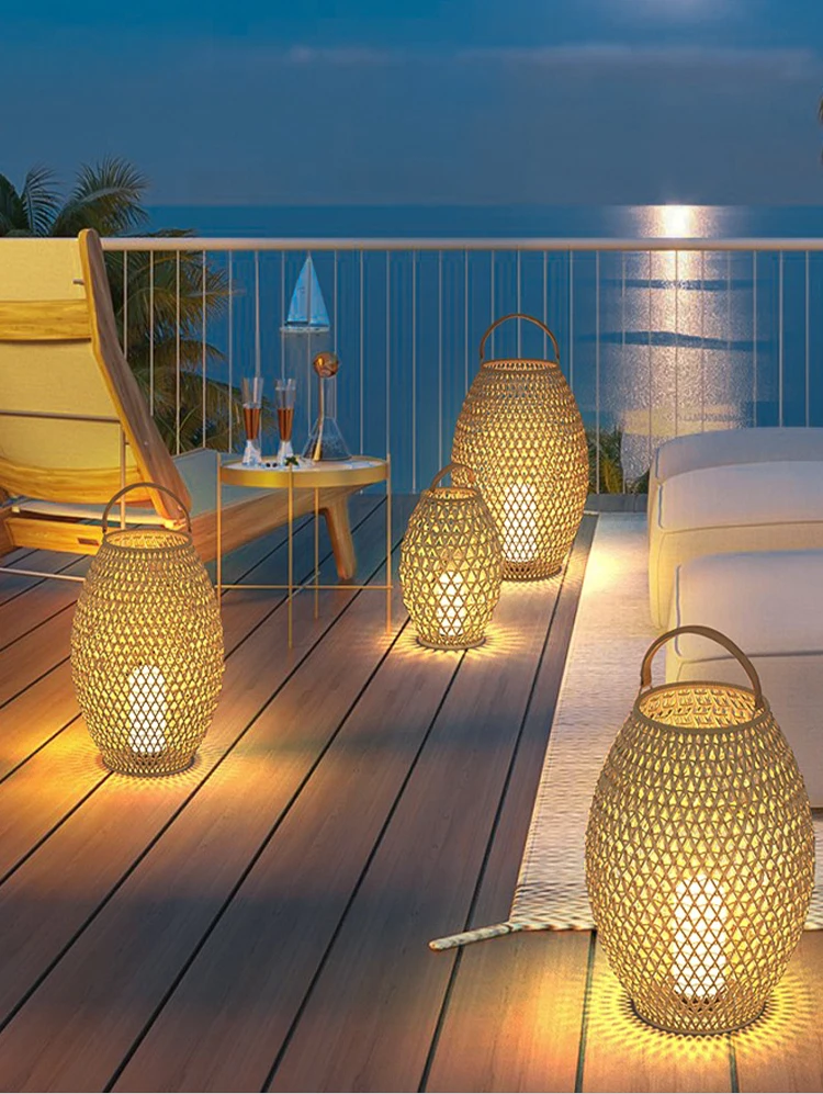 Outdoor Garden Light Wholesale Customized Bamboo Cane Lamp Outdoor