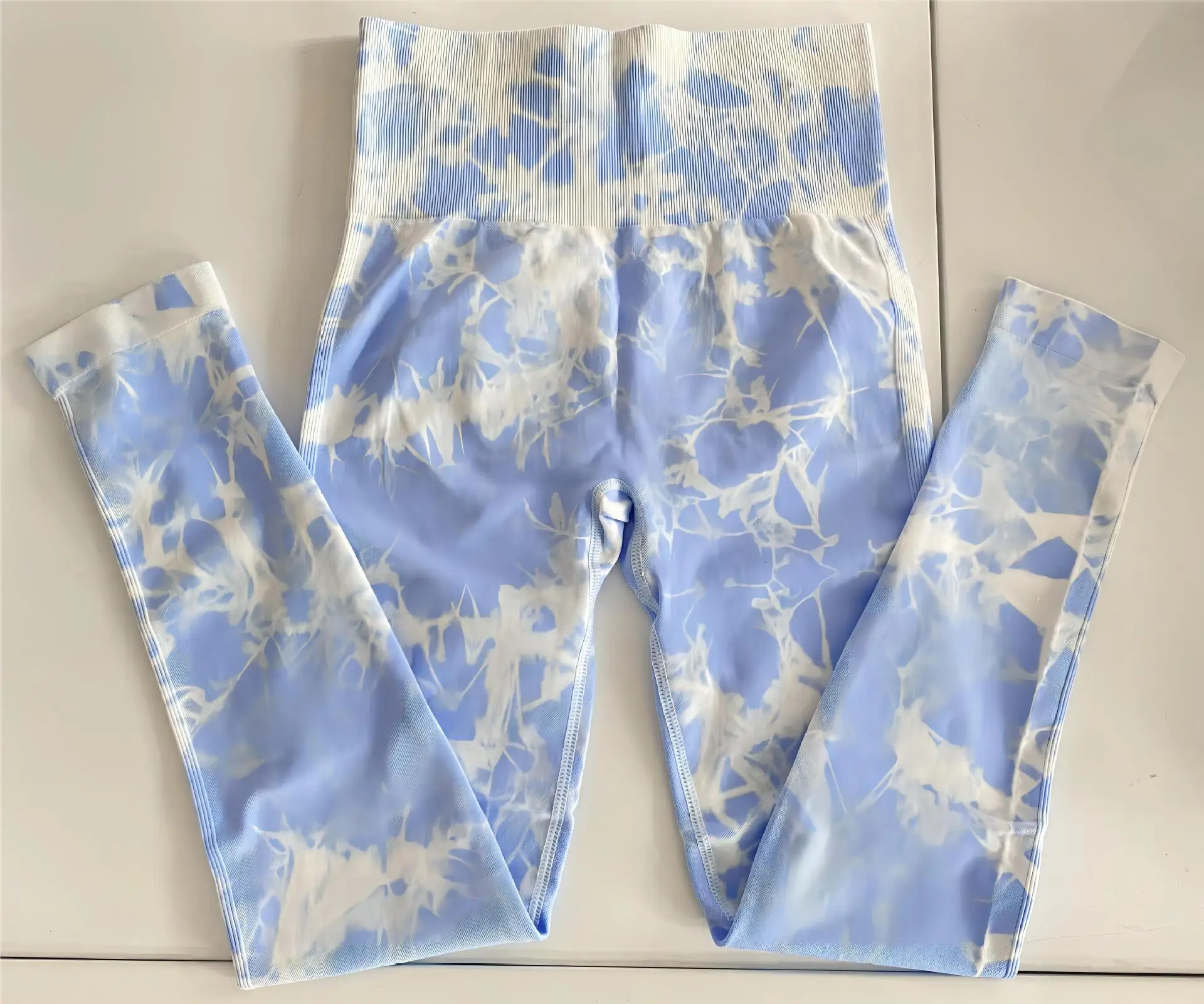Women's Fashionable Simple Tie-dye Printed High Waist Hip Lift Sports Running Fitness Pants