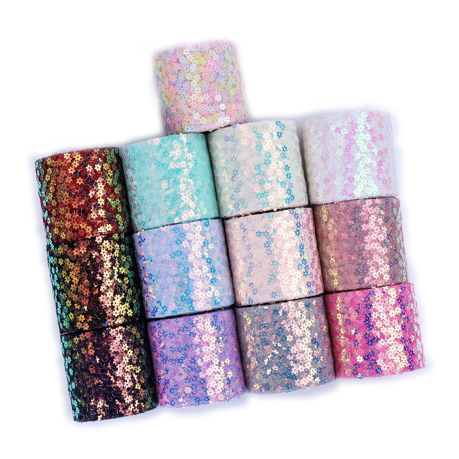 Сливы цветут блестки Сетка DIY Детские Волосы материал ленты бант аксессуары