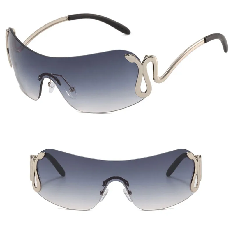 DL GLASSES Spirit Snake Shade Sunglasses One-Piece Eyewear Custom UV400  Protection Oculos 2024 New Year Glasses Sunglasses