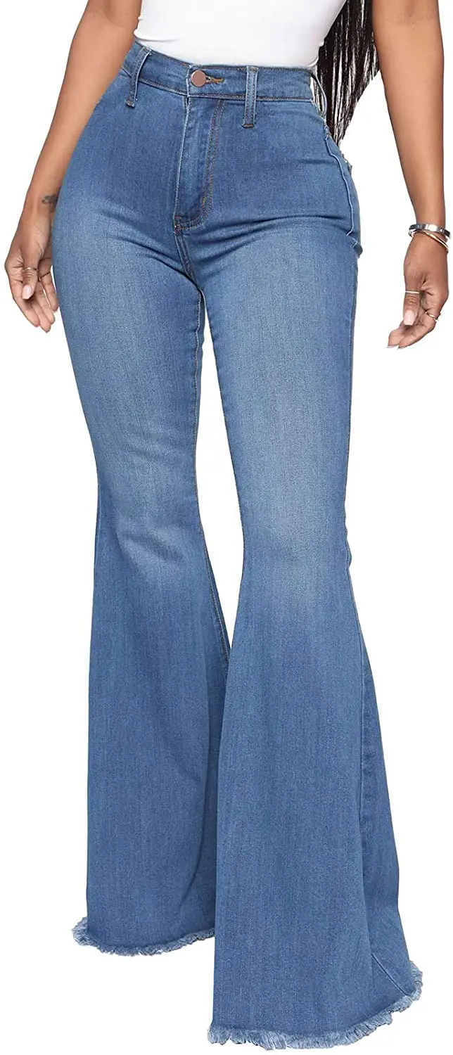 Women's Flare Bell Bottom Jeans Destroyed Flare Denim Pants 70s Outfits For  Women - Buy Women's Flared Pants,High Waist Stretch Fit Jeans Product on  Alibaba.com