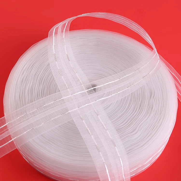 Good Quality Customized 100% Polyester Nylon Striped Pattern Curved Wave Curtain Tape From Turkey