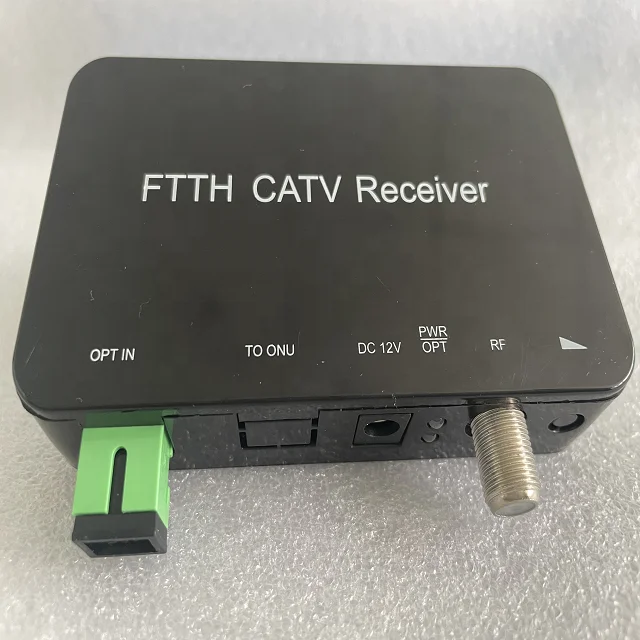 China Factory Low Price Digital Optical Node Black Fiber to Home (FTTH) CATV RF Fiber Optical Receiver Plastic Satellite TV