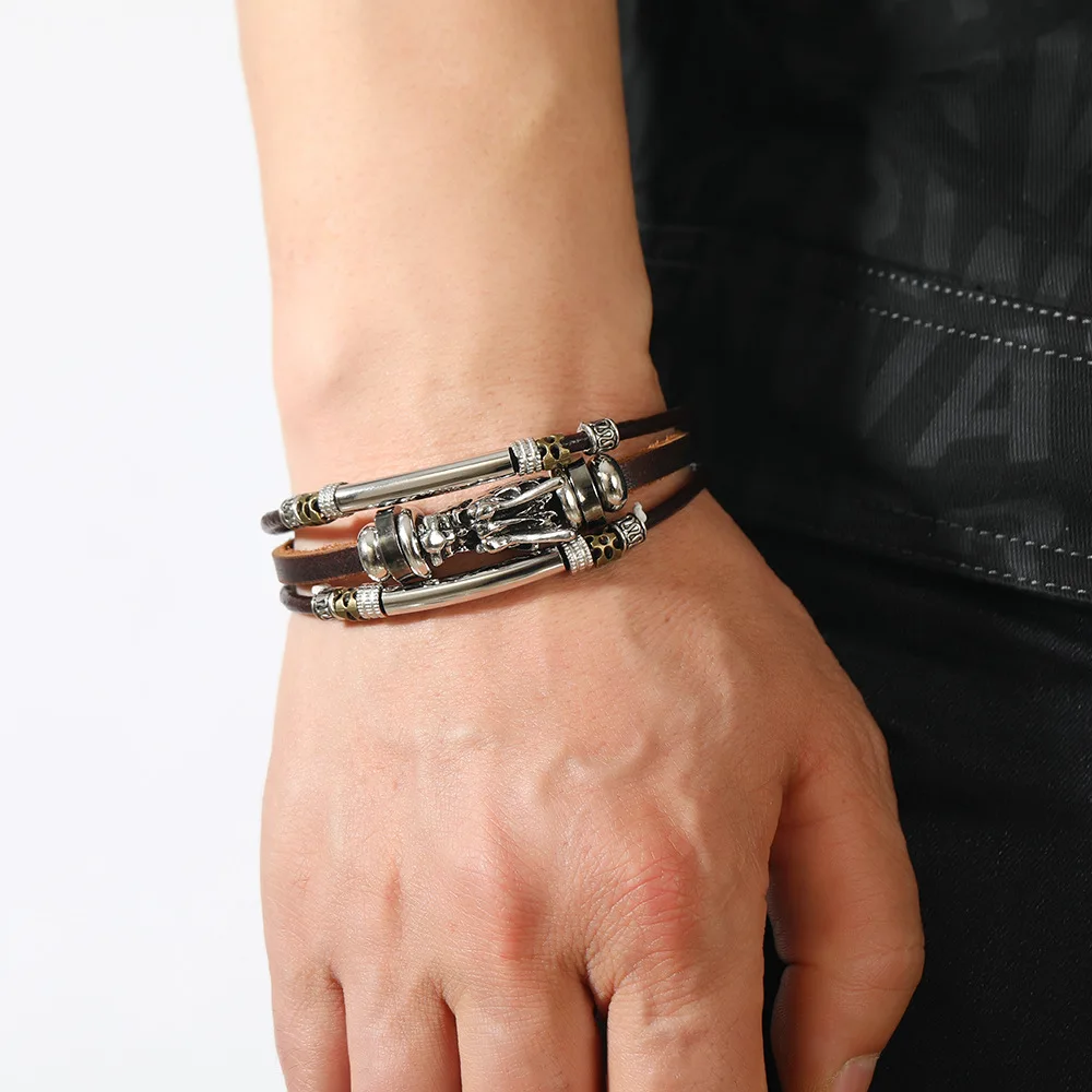 シルバー925 龍 ブレスレット ドラゴン 昇竜 レザー ジンティ様専用