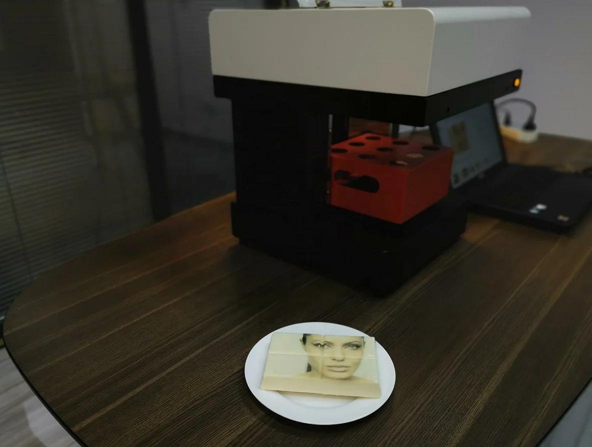 All-In-One 3D 600dpi Resolution Semi-Automatic Espresso Coffee Inkjet Printer Edible Ink for Card and Tube Printing