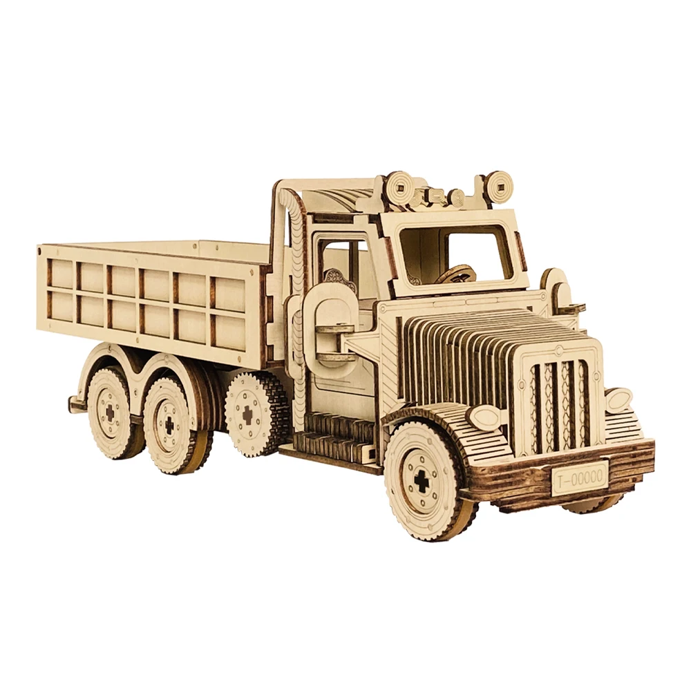 3d-Puzzle camion en bois pour lui-même construire bois-camions Cadeau Jouet 