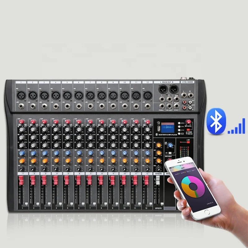 12 Channel DJ Mixer Audio Professional Power Mixing Amplifier Digital Mixer  +48V Phantom Power Us Plug - China Power Mixing Mixer and Digital Mixer  price