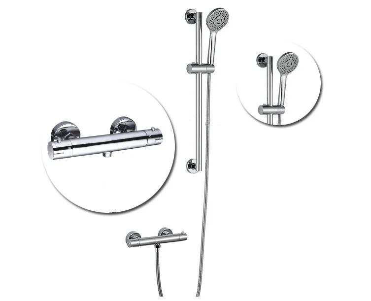 WRAS APPROVED  Slider Bar On Off Control Head Brass Thermostatic Shower Valve details