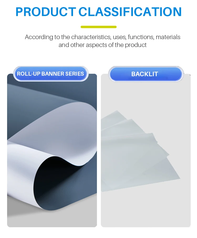 TREES 350 Roll-up Banner Printable PVC Roll- up Banner Poster Material Glossy White Eco Solvent Printing Vinyl Roll supplier