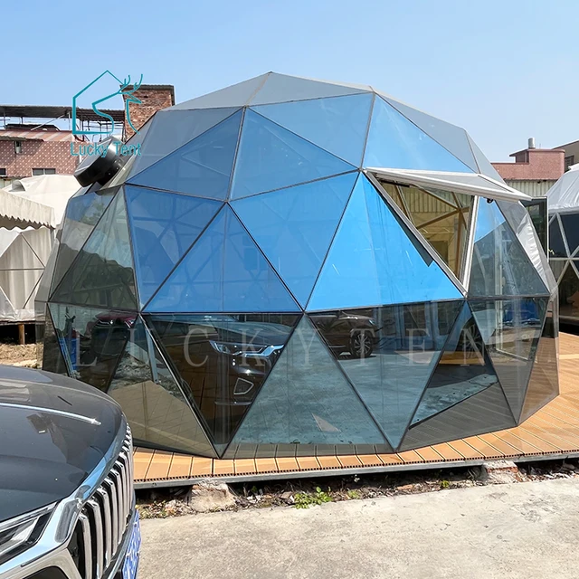 Aluminum Frame Geodesic Dome Tent 6m Glamping Family Resort Hotel Igloo Luxury Glass Dome Tent for Sale