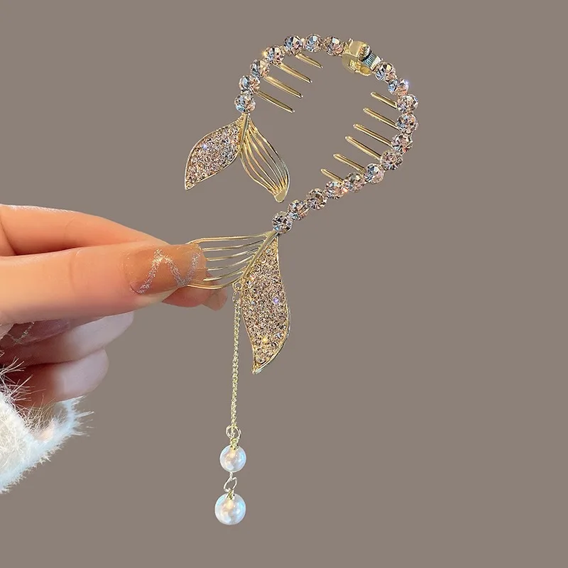 Light Luxury Crystal Fish Tail Hair Clip - Sweet Hair  display picture 1