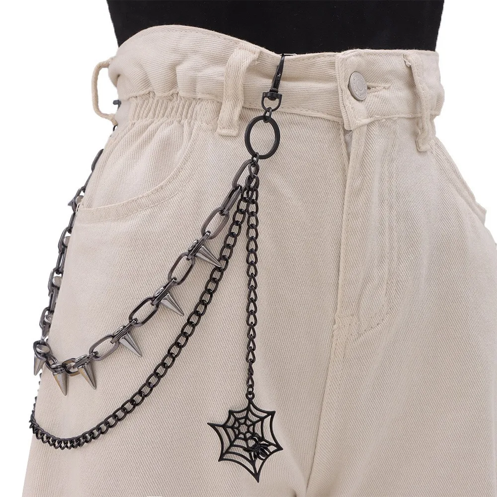 Goth Silver Layered Wallet Chain - Punk Rivet Jeans  display picture 2