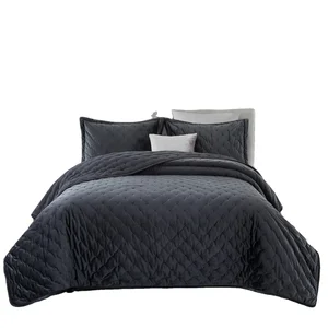 OEKOTEX Certificate Quilt king Queen Size Velvet Bedspread Embroidery Design Quilted Bedspread Set