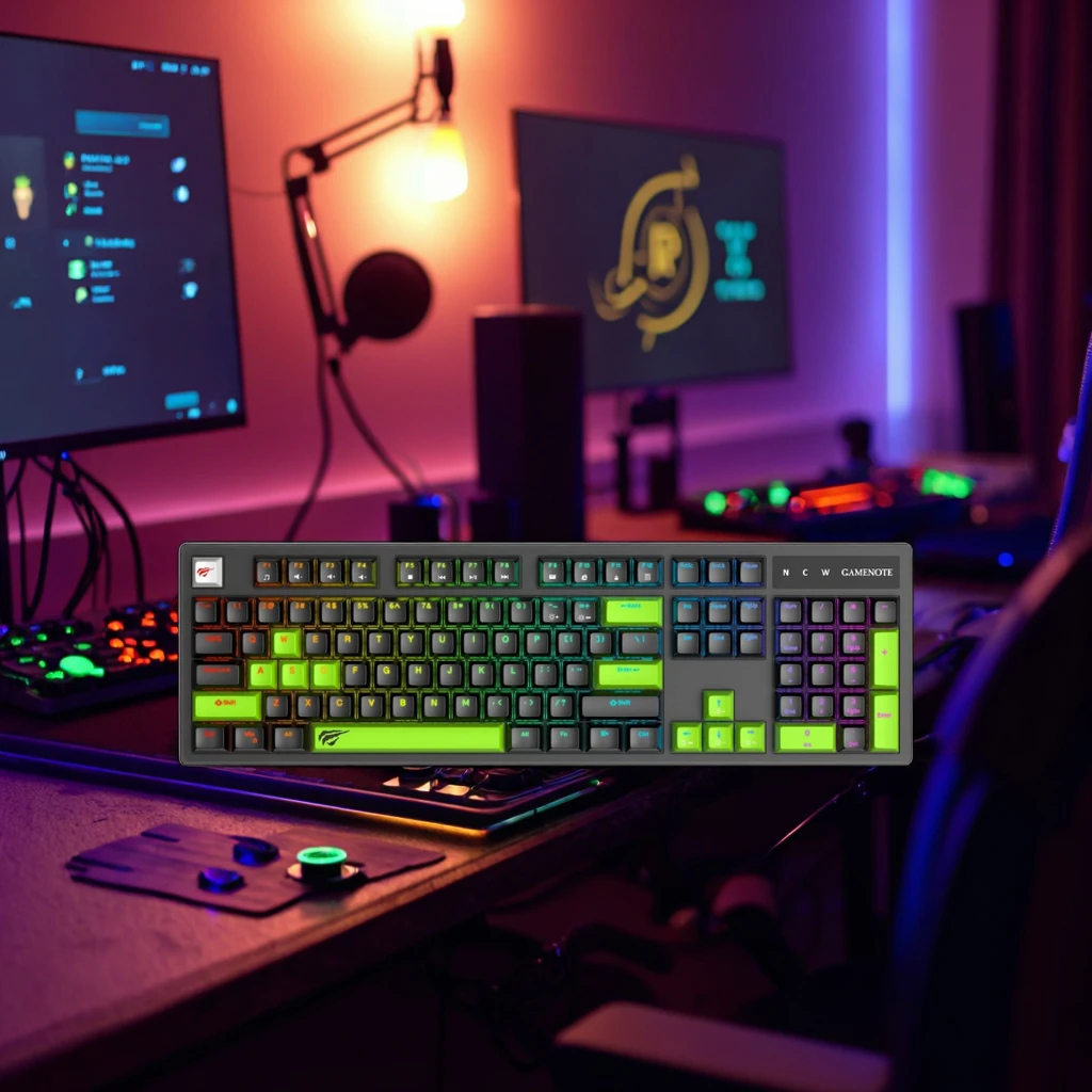 Havit KB893L 104 Keys RGB Mechanical Gaming Keyboard with Blue Switch -  Wired and Ergonomic for Desktop, Laptop, Tablet Use