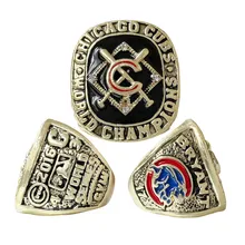 MLB 2016 Chicago Cubs Player Championship Ring 18K Gold Plated Alloy Diamond Set Men's Fashion Ring Customization