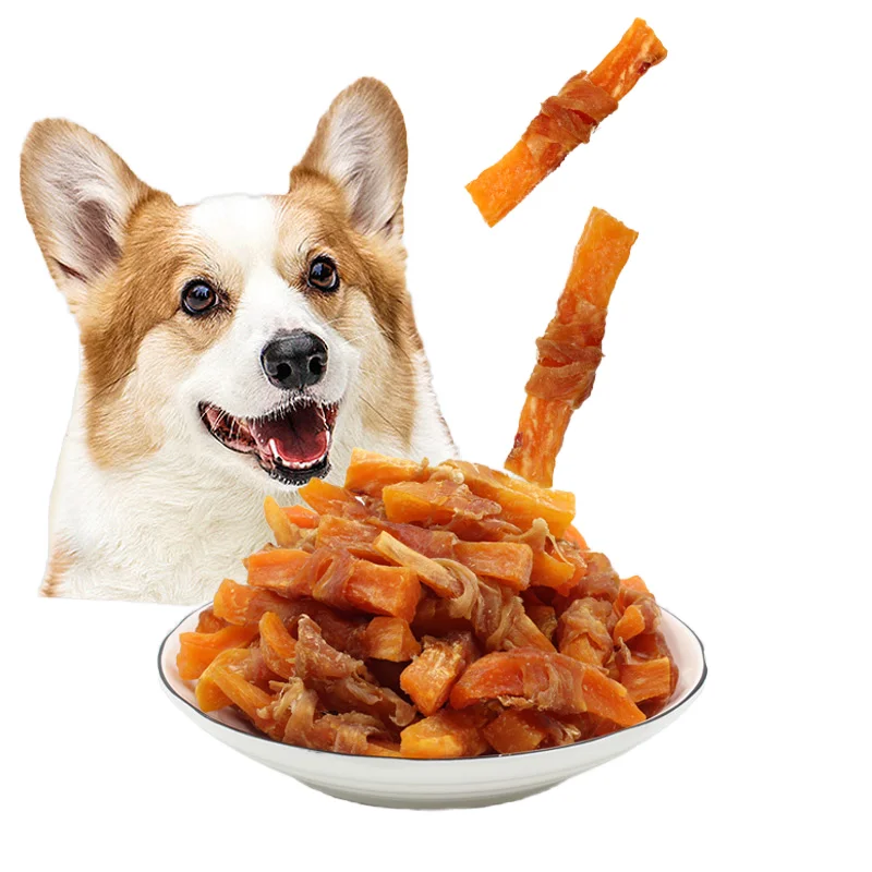 Factory Direct High Protein Dental Care Dog Treats and Snacks Chicken Salmon Sweet Potato Sticks High-Protein Brand  Pet Food