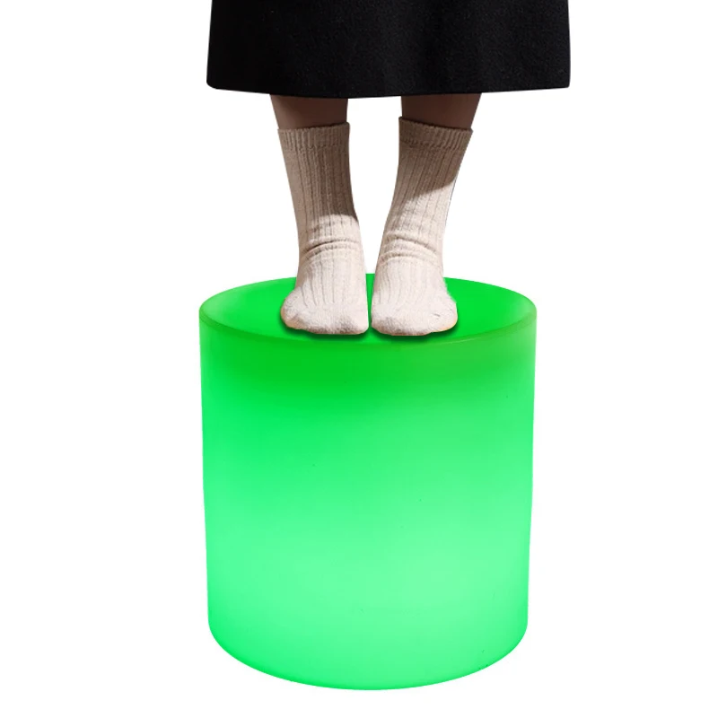 Portable Party Furniture Waterproof Led Light Cube LED Round Seat Chair Cylindrical Stool