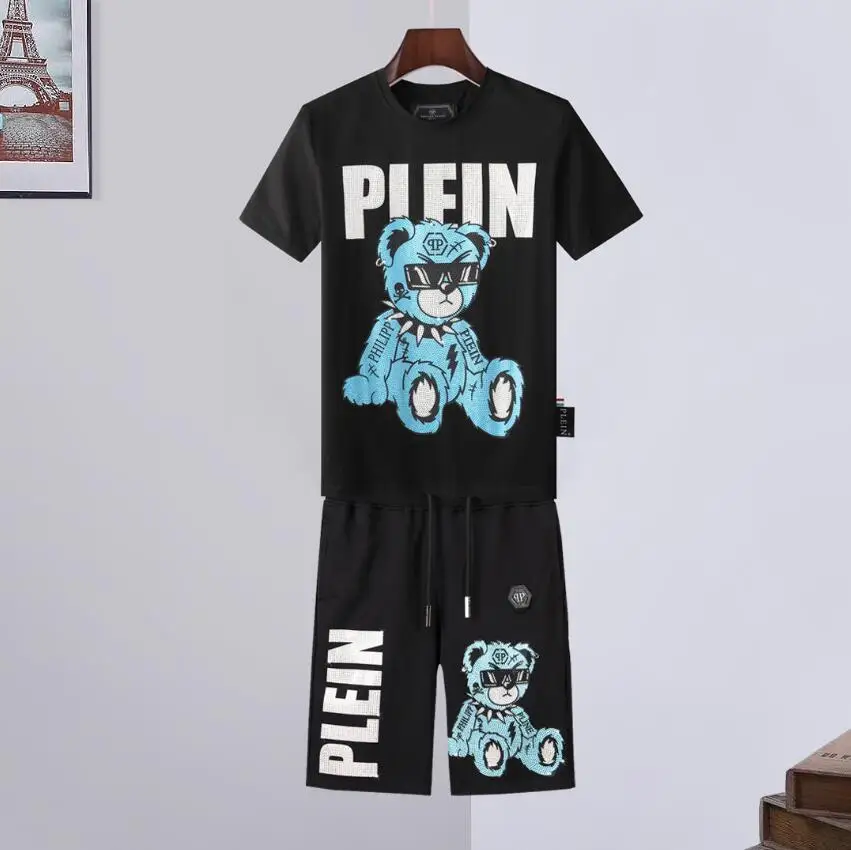 PP1:15A High quality men's summer sportswear T-shirt shorts 2 sets of casual sportswear men's clothing