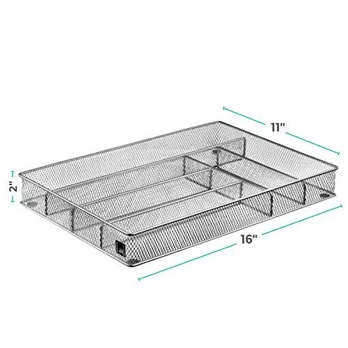 Поднос для столовых приборов черного и серебристого цвета 6 отсеков | кухонной утвари Органайзер ящика Коллекция