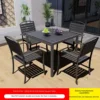 4 chaises + table carrée en bois plastique 80CM