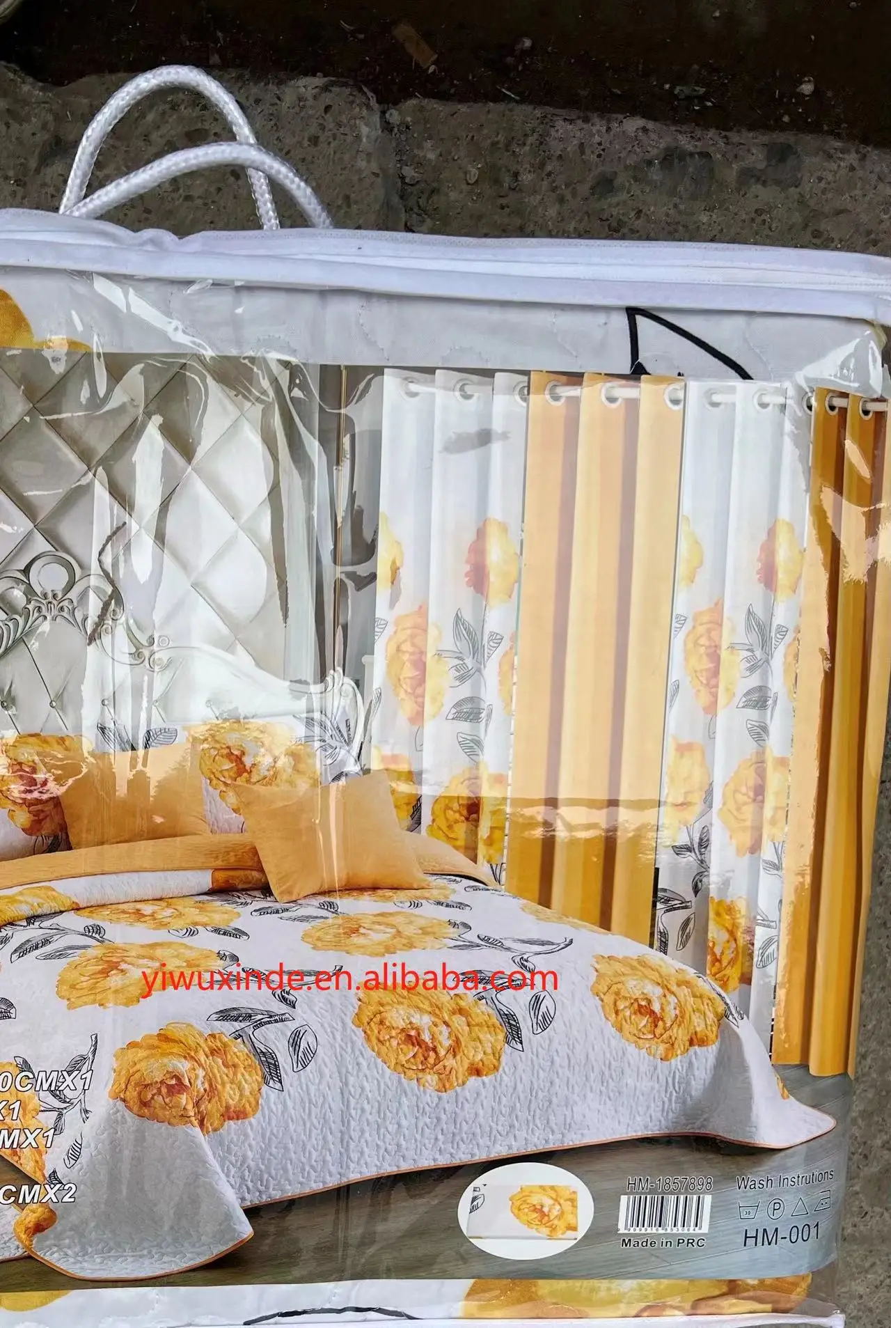 Ready To Ship 22 Pieces Quilted Bedspread With Curtain And Bathroom Set