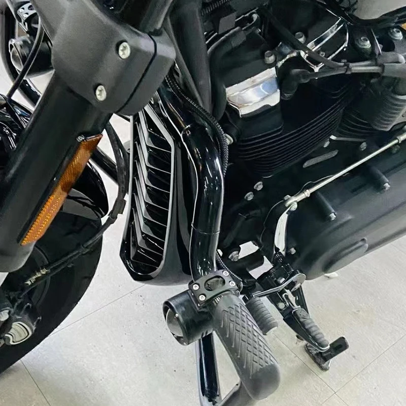 Black Precision Chin Spoiler frame cover kit for Harley Softail Milwaukeeair dam chin fairing frame cover kit chin fairing