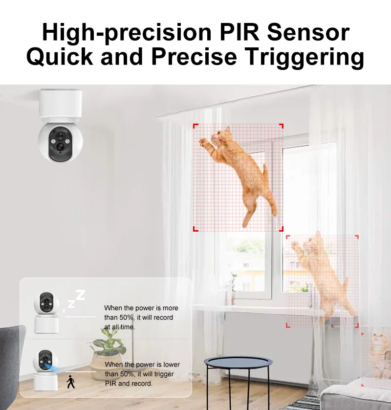 V380 Smart Home Baby Monitor 7500mah Lithium Battery Wifi Security