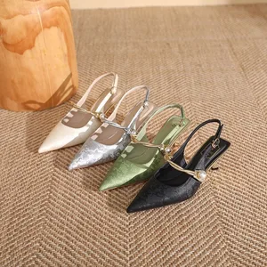 QuiteS 2026 Summer Vintage Temptation High Heel Sandals for Women Waterproof Slip-On Single Shoes New Fashion High Heels