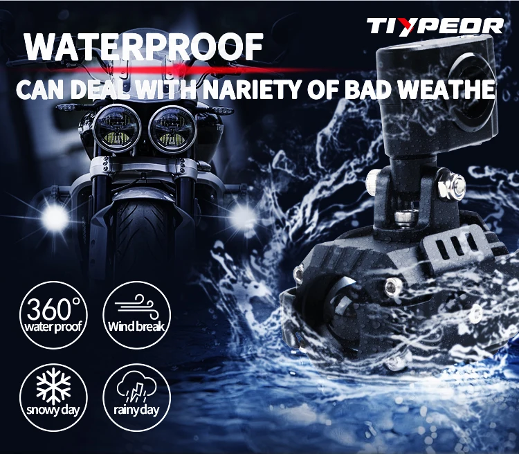 TIYPEOR Super Bright Motorcycle High Power Spotlight Aluminum Auxiliary Headlight Brighter High/Low Beam Headlamp for Off-road supplier