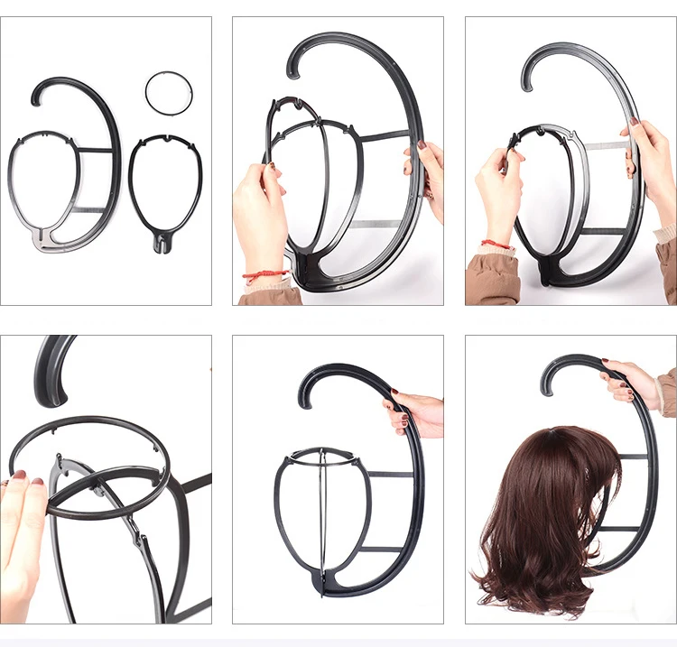 
 Портативная Регулируемая Розовая белая черная пластиковая Складная подставка для парика для путешествий оптом  