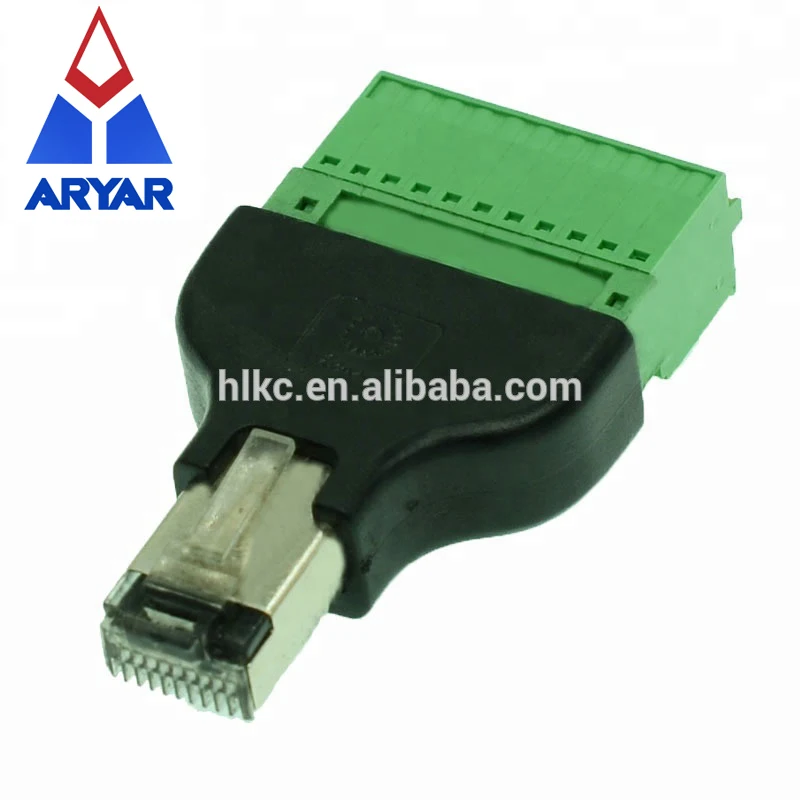 RJ50 10P10C Plug Shielded 10 Pin Connector To10pin Terminal Block