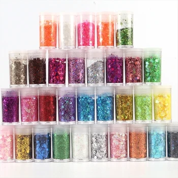 Multicolor Manicure Glitter Confetti shaker Mixed Shapes Size 2-4mm For Party Decoration, DIY Crafts, Premium Nail Art Etc