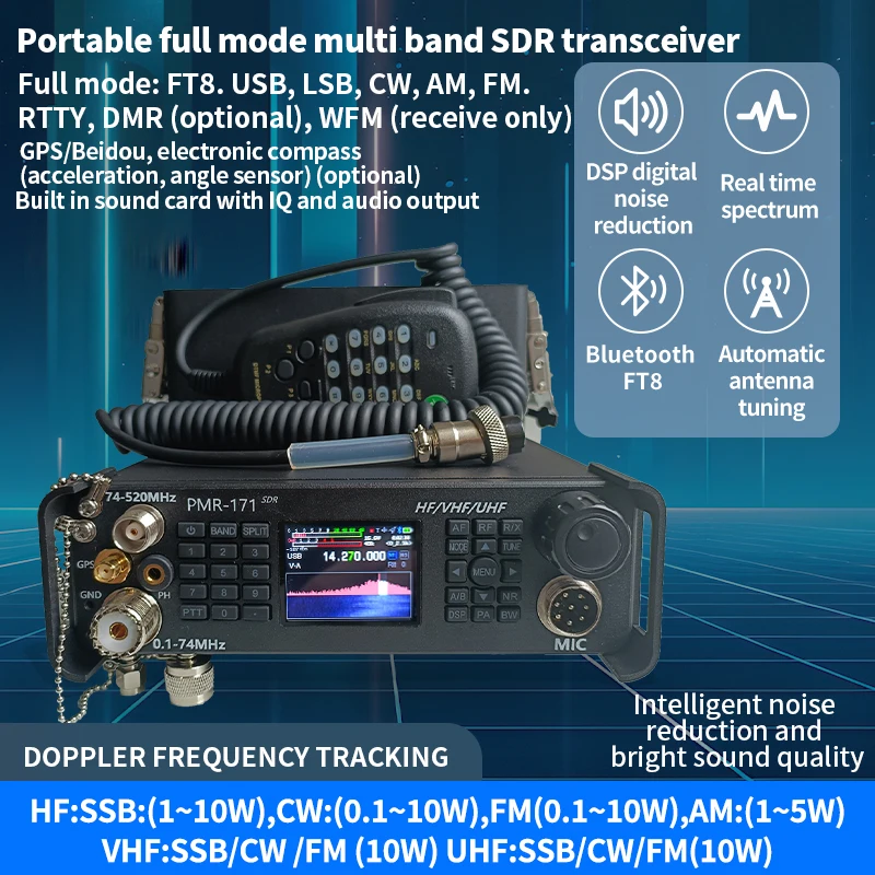 ZASTONE PMR171 SDR HF CB 50/70MHz VHF/UHF オールモード モービル